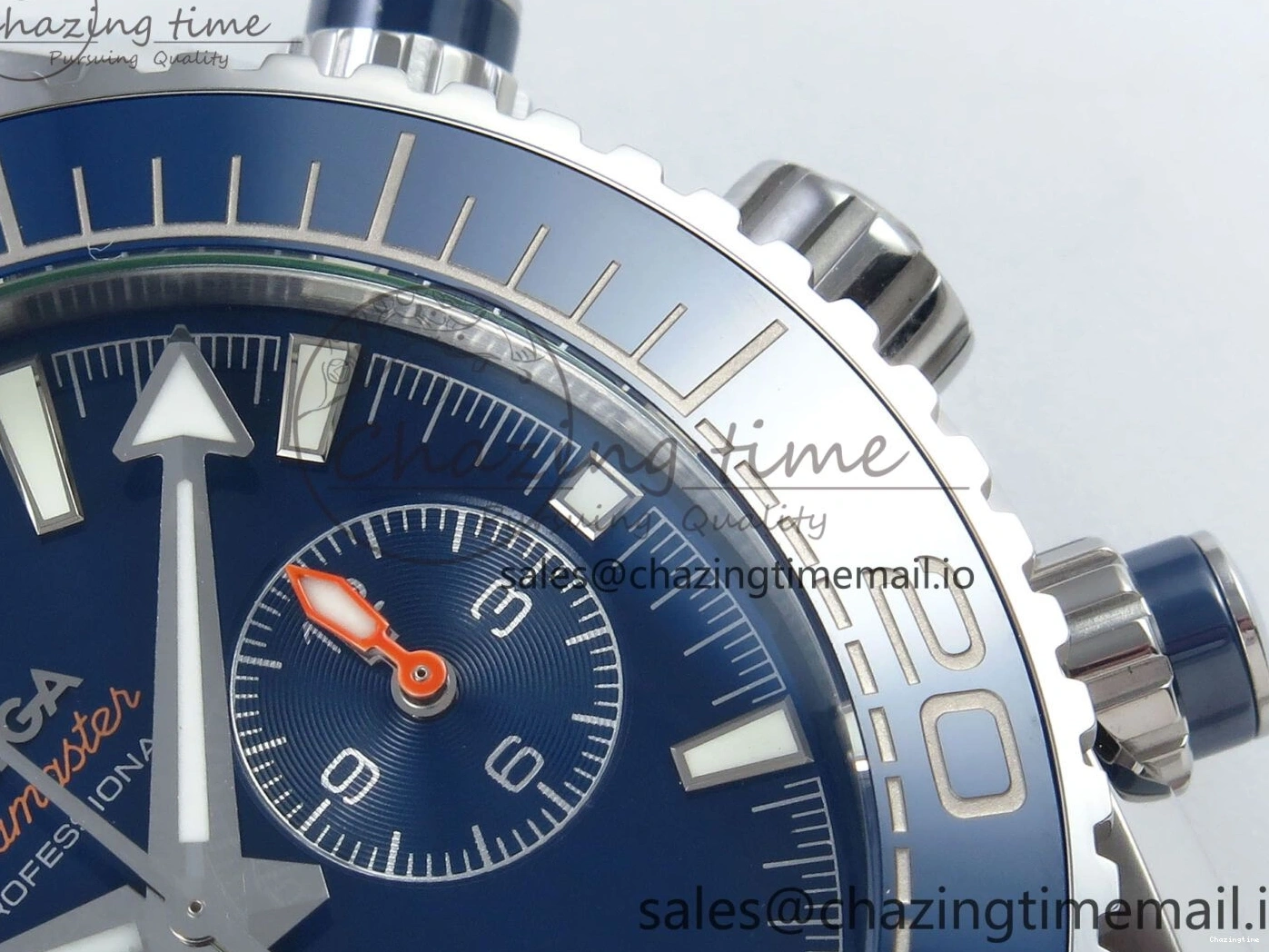 0407 Planet Ocean Master Chronometer 600M 45.5mm SS SCF 1:1 Best Edition Blue Bezel Blue Dial on SS Bracelet A9900 Super Clone Lightweight 7676